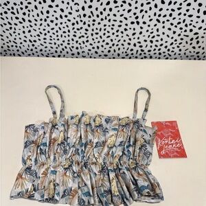 Kortni Jeane Women's gone bananas oversized ruffled top ruffle top size small